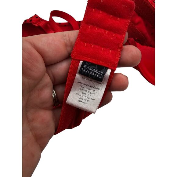 Vintage Y2K Rampage Intimates Sz 36C T Shirt Bra Red Black Polka Dot - Picture 5 of 6